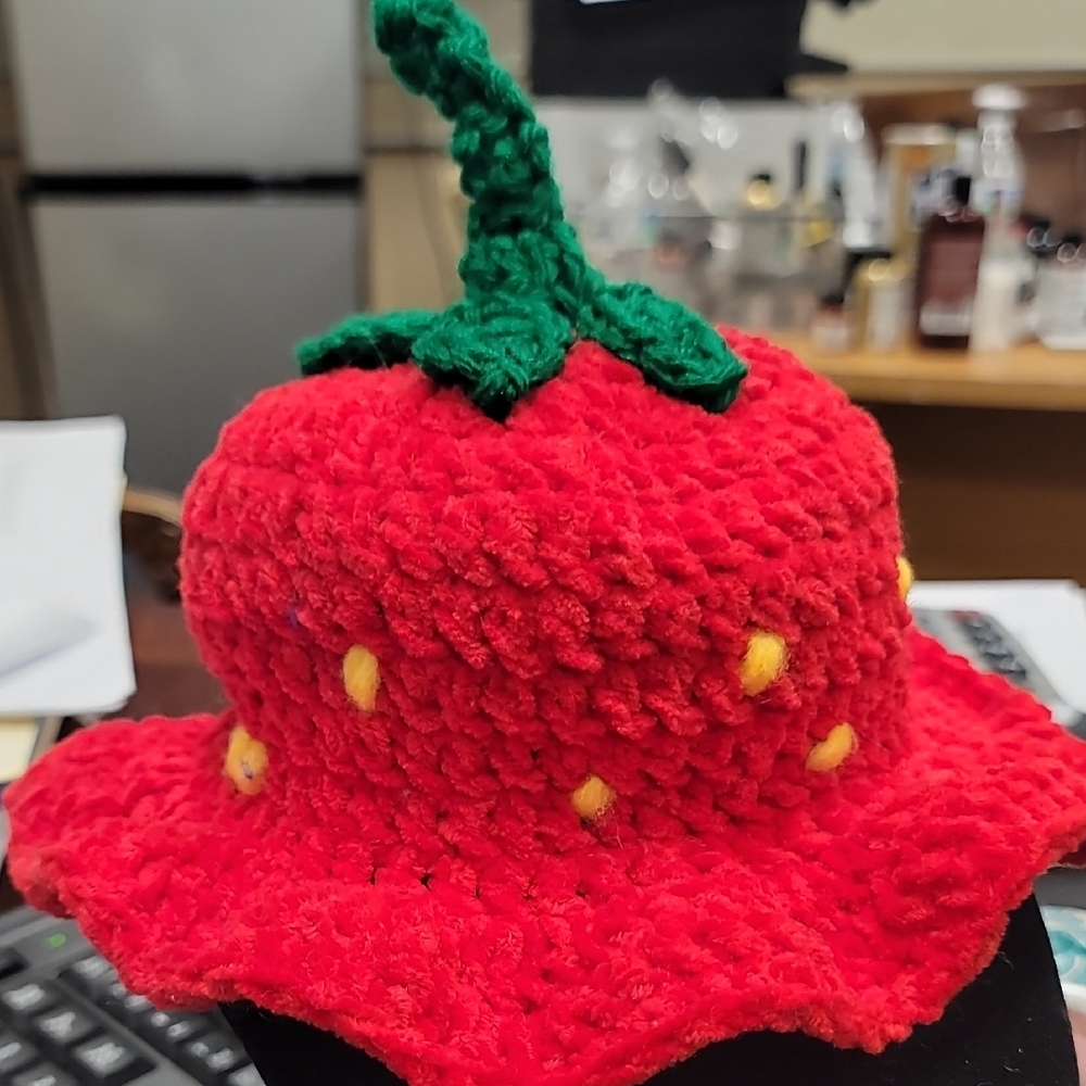 Red Strawberry Knit Hat